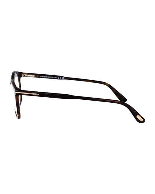 Tom Ford Brown Round Optical Ft5401 052