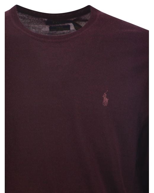 Polo Ralph Lauren Purple Slim-Fit Washable Wool Crew Neck Jumper for men