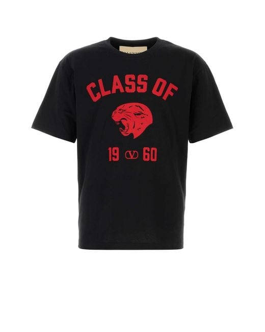 Valentino Garavani Black Cotton T-Shirt for men