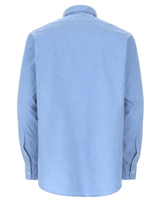 No Problemo Blue Camicia Con Stampa Logo for men