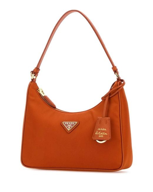 Prada Orange Re-Nylon Re-Edition 2005 Shoulder Bag