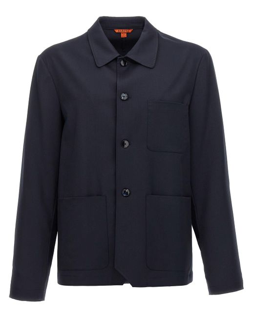 Barena Blue Overshirt Visal Tropical for men
