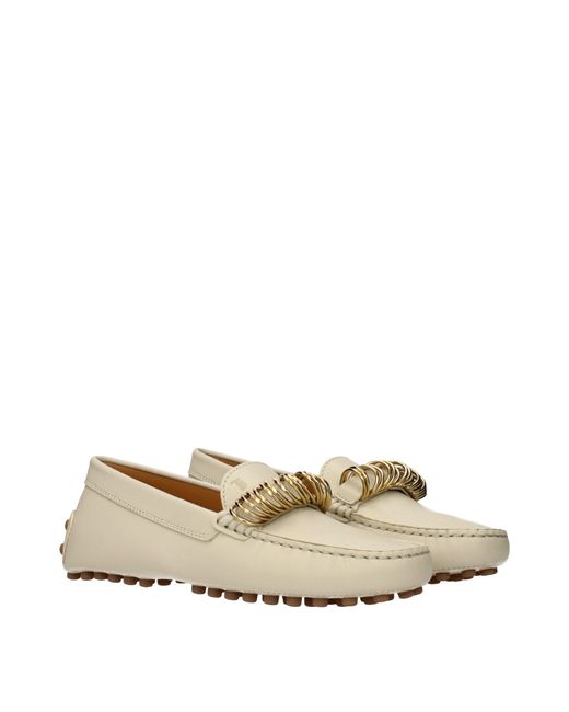 Tod's Natural Leather Moccasins