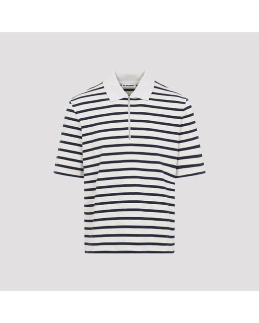 Jil Sander Blue Cotton T-Shirt