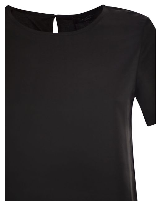 Weekend by Maxmara Black Wkdzona Satin And Jersey T Shirt
