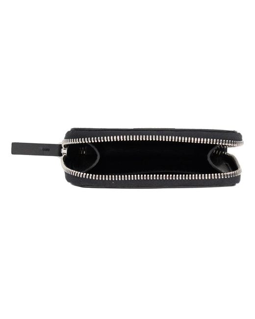 MM6 by Maison Margiela Black Numeric Leather Zip Wallet