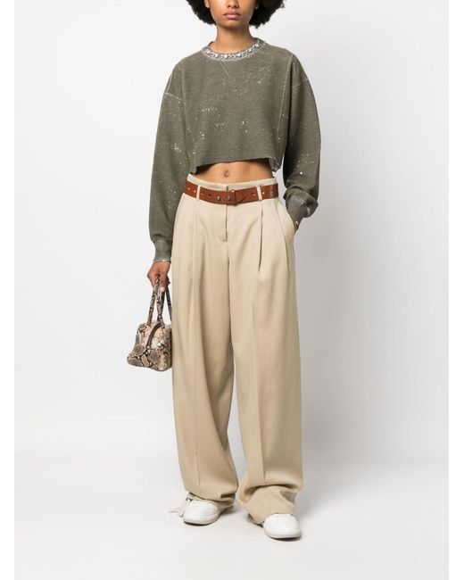 Golden Goose Deluxe Brand Natural Golden W's Pant Wide Leg Light Dry Wool Gabardine
