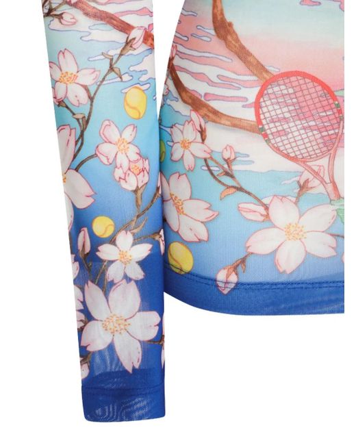 "Tennis Club" de malla top Casablanca de color Blue