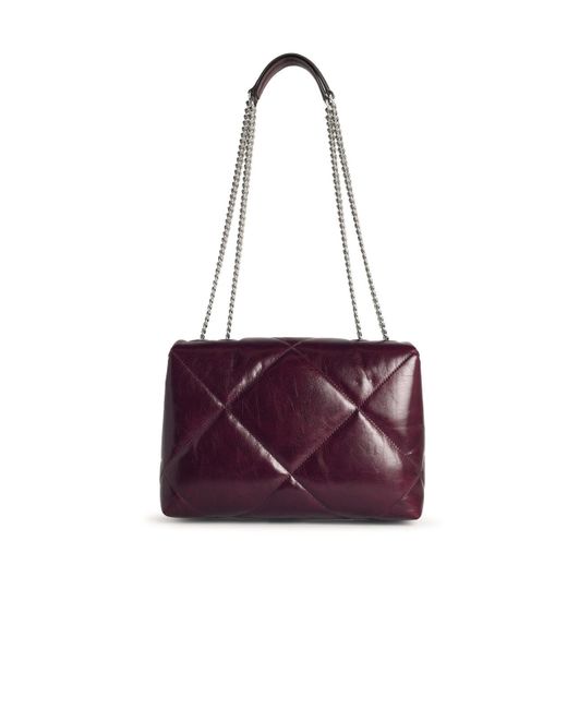 Tory Burch 'kira' Bourgondy Lear Crossbody Bag in het Purple