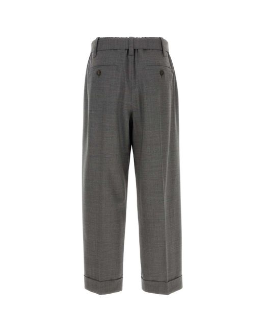 Brunello Cucinelli Gray Grey Stretch Wool Blend Pant