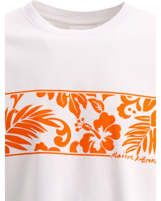 Maison Kitsuné Orange 'Tropical Band' T-Shirt for men