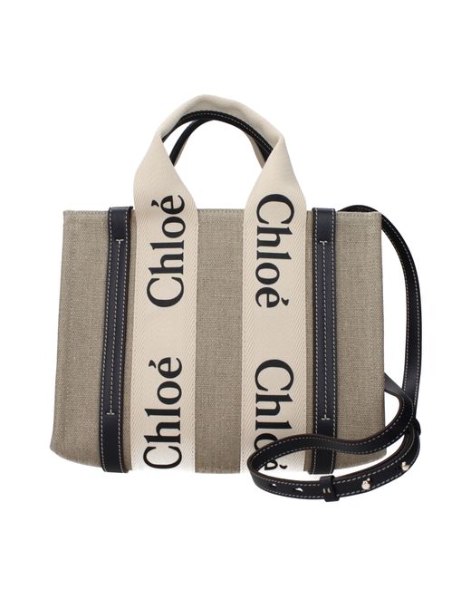 Chloé Metallic Chloé Borse A Mano Woody Donna Tessuto/Nero