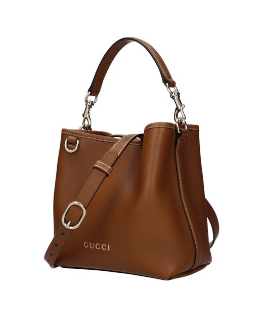 Gucci Brown Handbags Leather