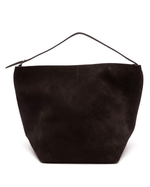 Totême Black Leather Belted Tote