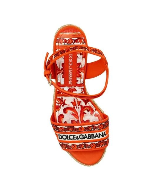 Dolce & Gabbana Dolce & Gabbana Embroidered Logo Wedge Sandals