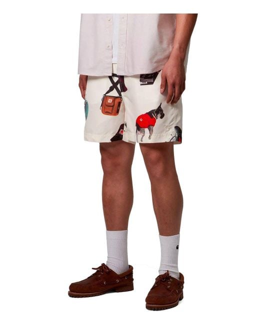 Carhartt White Slater Jacob Rochester Wax Swim Trunks for men