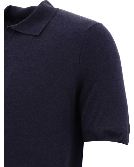 Tagliatore Silk Polo -Hemd in Blue für Herren