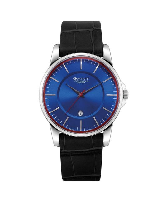 GANT Leather Silver Watches in Black (Blue) for Men - Save 16% - Lyst