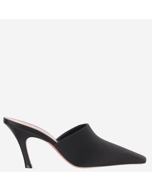 AMINA MUADDI Black Mules Jamie Satin