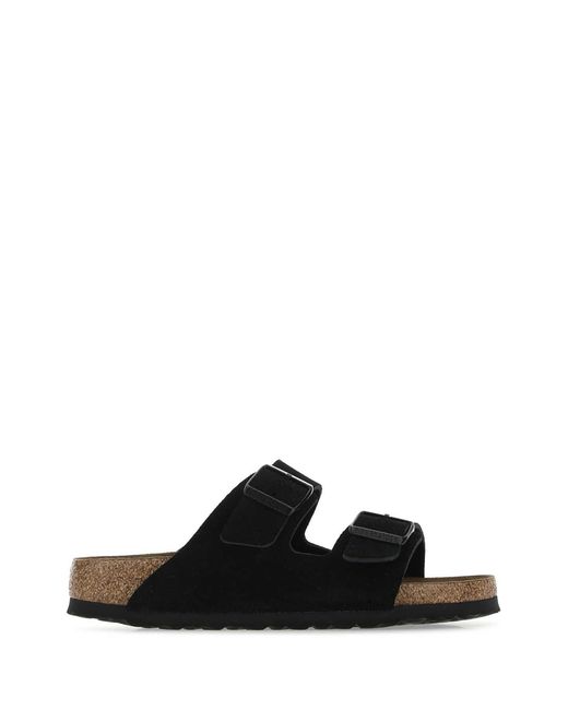Birkenstock Black Suede Arizona Slippers