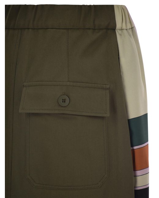 Weekend by Maxmara Lallo Gedrukt Twill En Gabardine Rok in het Green