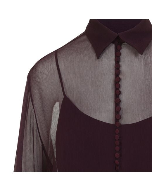 Ermanno Scervino Purple Winetasting Silk Shirt