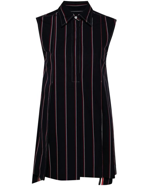 Thom Browne Black Rwb-Stripe Shirt Dress