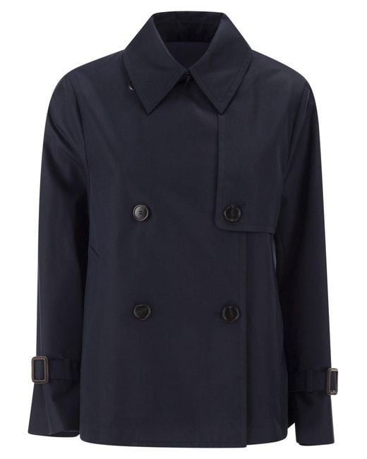 Weekend by Maxmara Blue Wkdbiglia Water Repellent Gabardine Trench Coat