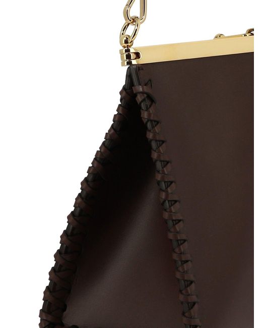 "mediano Vela" Bolso de hombro con trabajo de hilo Etro de color Brown