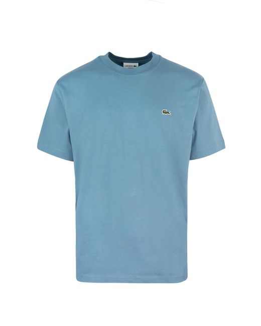 Lacoste T -shirt Azzurra In Cotone in het Blue voor heren
