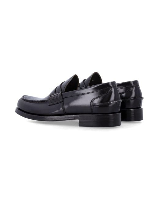 Green George Black Flat Shoes