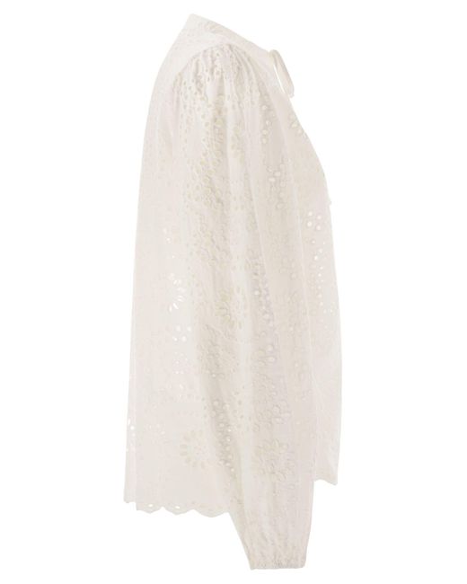 Mc2 Saint Barth Harper -shirt Met Mandarijnkraag in het White