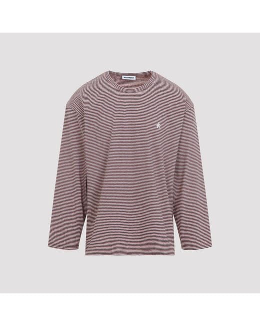 Jil Sander Purple Striped Long Sleeve T Shirt
