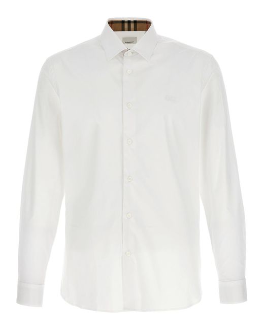 Sherfield Camisa en algodón elástica Burberry de hombre de color White