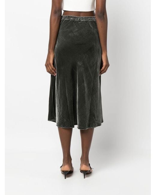 Gold Hawk Black Dark Velvet Long Skirt