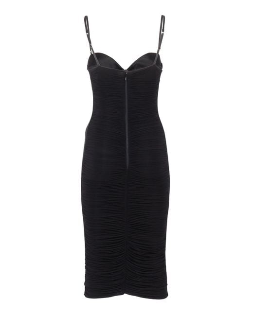 Elisabetta Franchi Black Fitted Evening Dress With Ruched Detailing