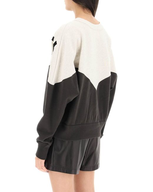 Isabel Marant 'houston' Sweatshirt Met Ingewikkeld Logo in het Black
