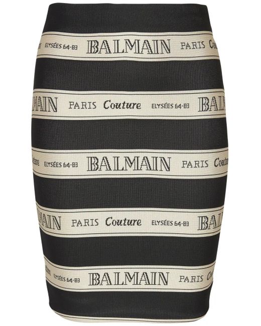 Balmain Rok Met Jacquard -effect in het Black