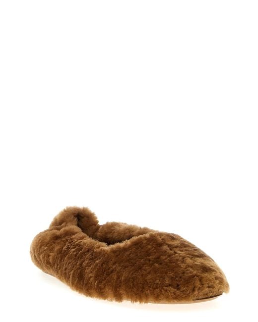 Dries Van Noten Brown Fur Ballet Flats