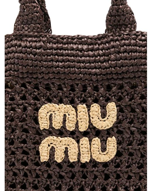 Miu Miu Brown Borse Crochet Rete