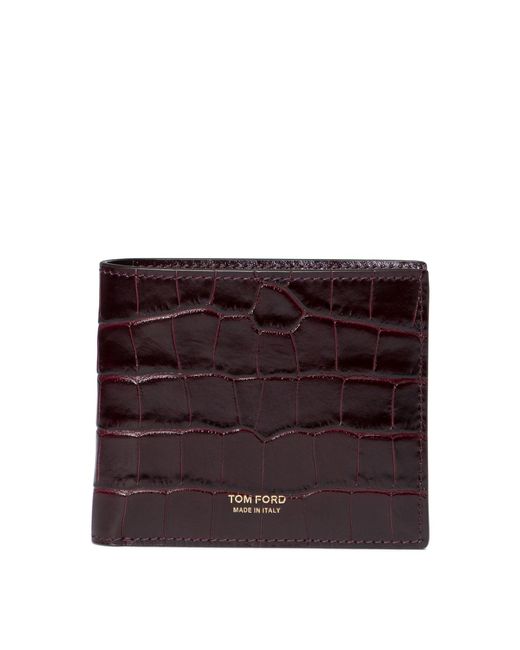 Tom Ford Purple "croc T Line" Wallet for men