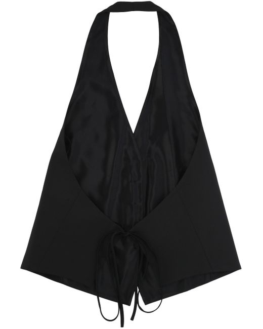 Helmut Lang Black Halterweste Aus Fließendem Twill