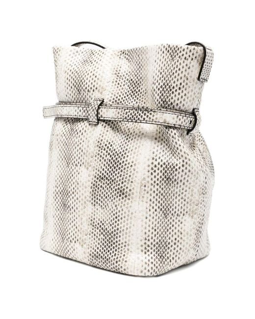 Emporio Armani Exclusive White Leather Bucket Bag