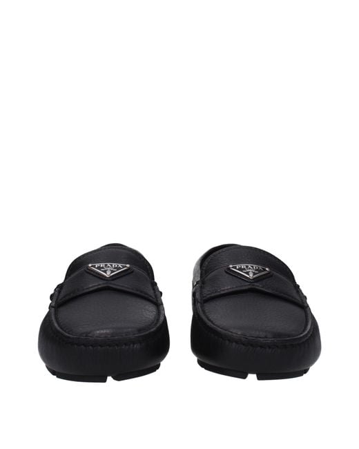 Prada Black Leather Loafers