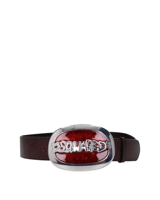 Femmes 's Ceintures en cuir marron / rouge DSquared² en coloris Red
