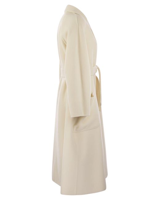 Ludmilla2 Cashmere Long Coat di Max Mara in Natural