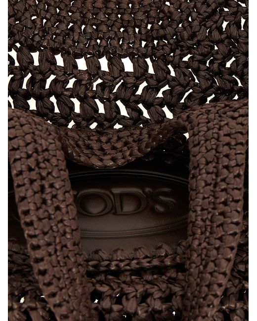 Tod's Brown Tod 's Kleine Einkaufstasche in Raffia