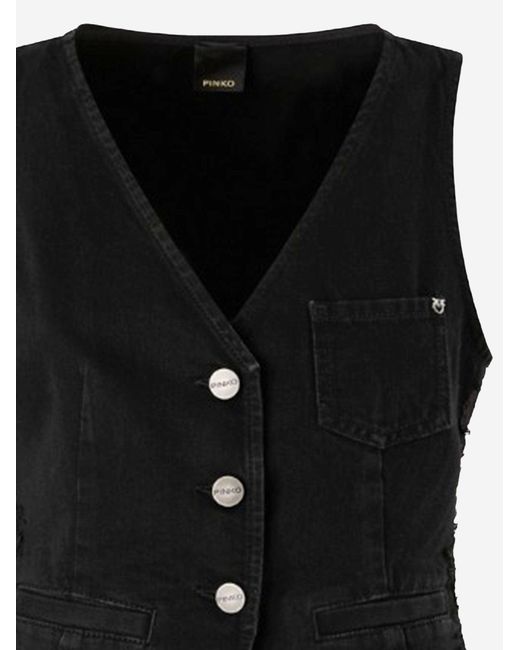 Chaleco de algodón Pinko de color Black