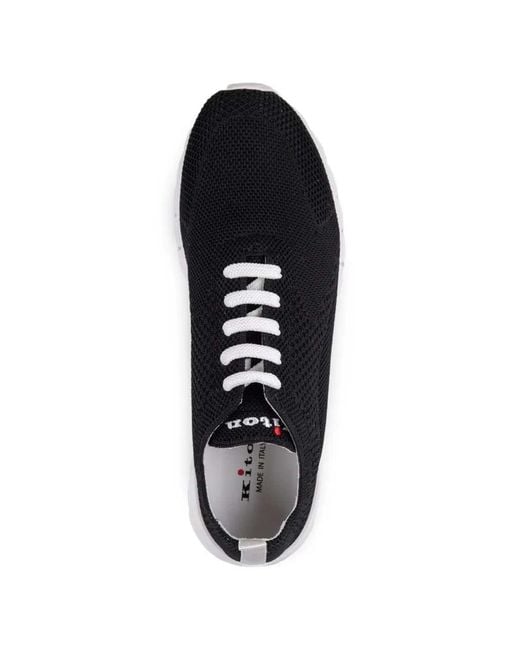 Kiton Black Lace-Up Sneakers