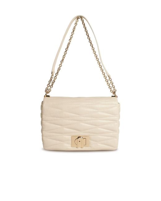 Furla Natural '1927' mittlerer Crossbody -Tasche in Creme Lear